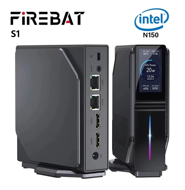 FIREBAT Mini Computer N150 16GB 512GB DDR4 Mini Computer Quad Core WiFi5 BT4.2