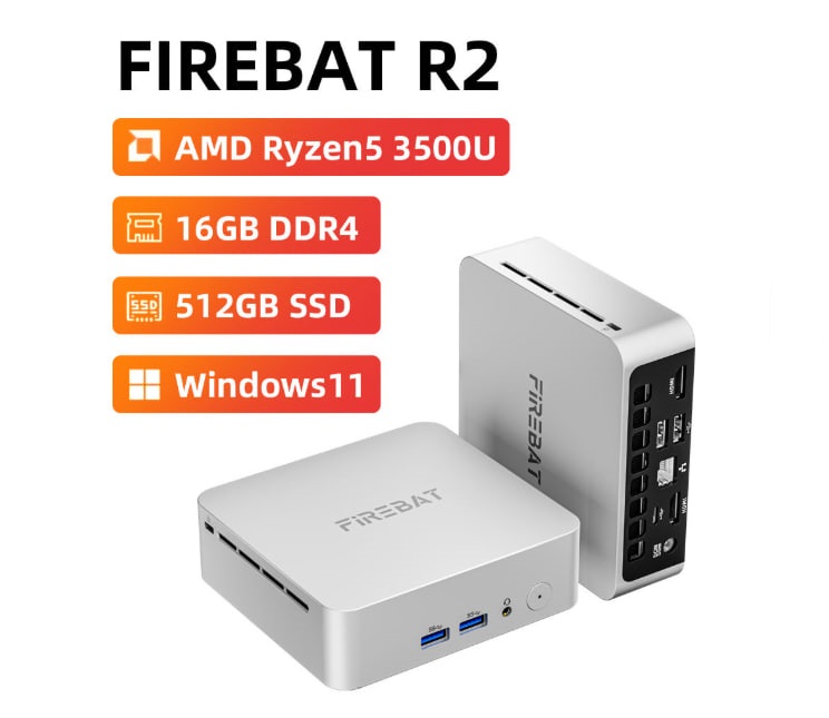 Firebat R2 model mini computer 16gb 512GB AMD Ryzen 5 3500U computer